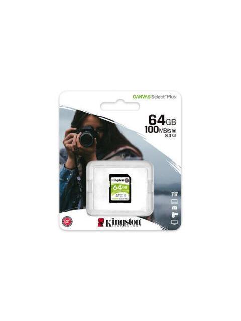 MEMORIA FLASH KINGSTON CANVAS SELECT PLUS 64GB SDXC UHS-I CLASE 10