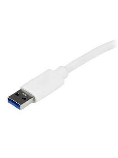 STARTECH  TARJETA ETHERNET EXTERNA USB 3.0 CON HUB ALAMBRICO 1X RJ-45 BLANCO