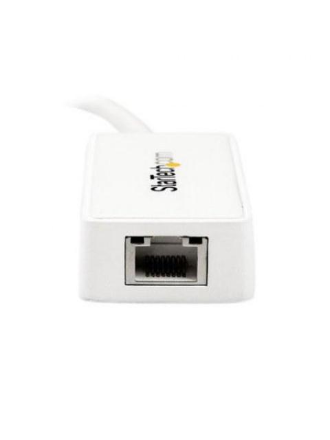 STARTECH  TARJETA ETHERNET EXTERNA USB 3.0 CON HUB ALAMBRICO 1X RJ-45 BLANCO