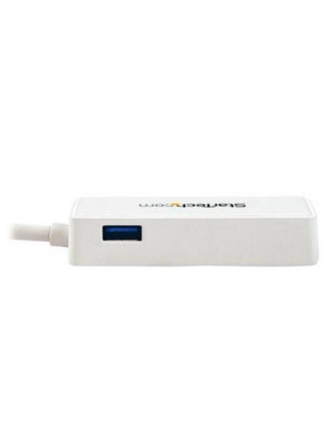 STARTECH  TARJETA ETHERNET EXTERNA USB 3.0 CON HUB ALAMBRICO 1X RJ-45 BLANCO