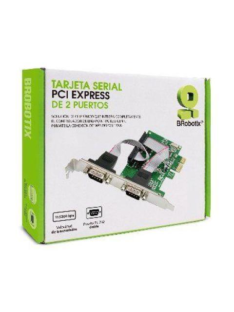 TARJETA SERIAL PCI-EXPRESS BROBOTIX DB9 2 PUERTOS RS-232 6000847