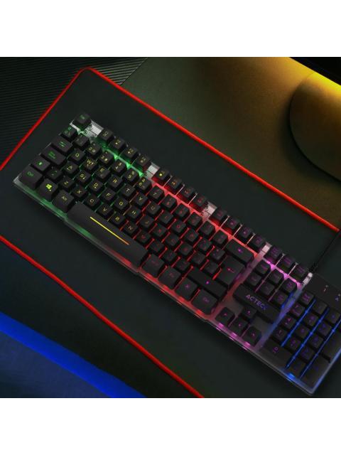 TECLADO GAMER ACTECK AUREAN II TA220G ALAMBRICO USB NEGRO