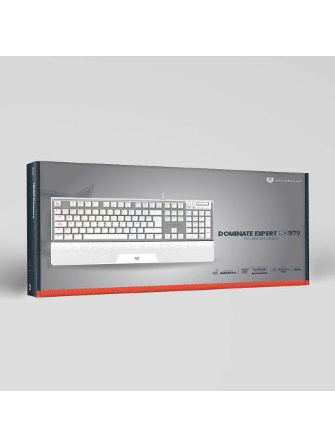 TECLADO GAMER BALAM RUSH DOMINATE EXPERT GK979 RGB SWITCH MX RED ALAMBRICO BLANCO (ESPANOL)
