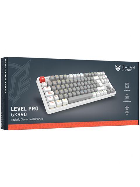 TECLADO GAMER BALAM RUSH LEVEL PRO GK990 LED RGB TKL TECLADO MECANICO OUTEMU RED INALAMBRICO RF INALAMBRICO-BLUETOOTH BLANCO ESPANOL