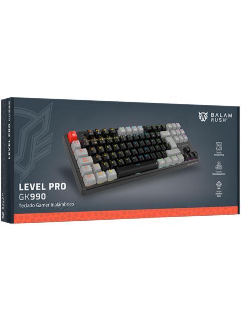 TECLADO GAMER BALAM RUSH LEVEL PRO GK990 LED RGB TKL TECLADO MECANICO OUTEMU RED INALAMBRICO RF INALAMBRICO-BLUETOOTH NEGRO ESPANOL
