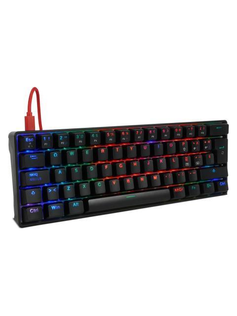 TECLADO GAMER GAME FACTOR KBG560 RGB TECLADO MECANICO SWITCH BLUE ALAMBRICO NEGRO (ESPANOL)
