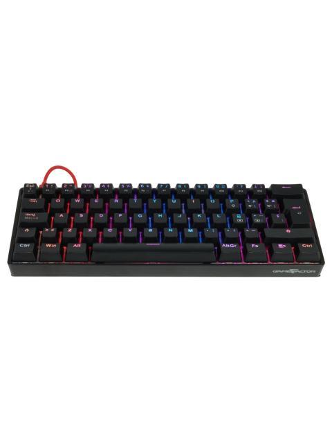 TECLADO GAMER GAME FACTOR KBG560 RGB TECLADO MECANICO SWITCH BLUE ALAMBRICO NEGRO (ESPANOL)