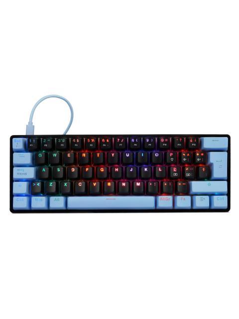 TECLADO MECANICO 60 GAME FACTOR KBG560RD RGB TECLAS EXTRAS RED INTERCAMBIABLES RED SWITCH USB ROJO