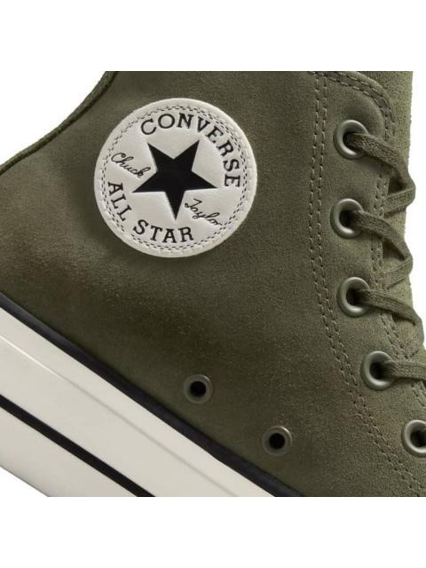 TENIS CASUAL CHUCK TAYLOR ALL STAR LIFT PLATFORM COLORFUL SUEDE VERDE OLIVO CONVERSE