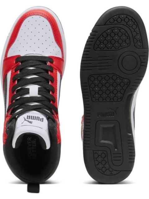 TENIS CASUAL REBOUND V6 MID JR BLANCO/NEGRO PUMA