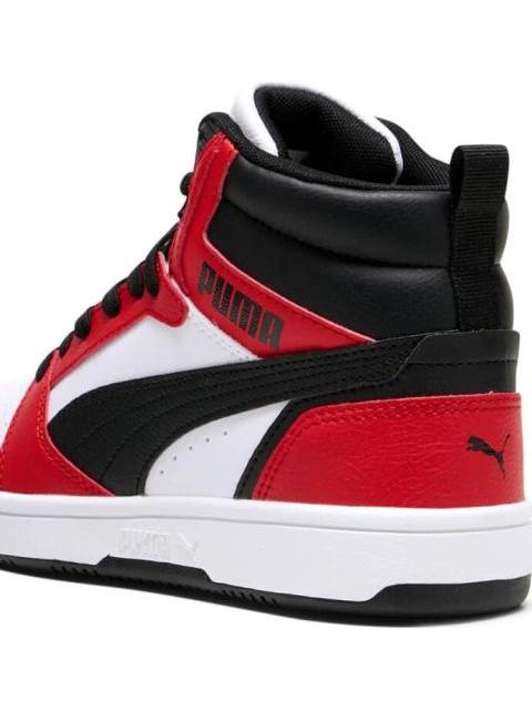TENIS CASUAL REBOUND V6 MID JR BLANCO/NEGRO PUMA