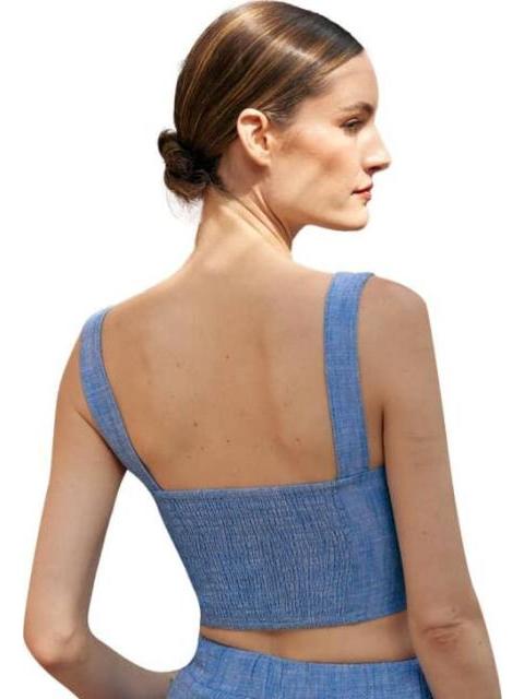 TOP DE LINO AZUL HOLLY LAND