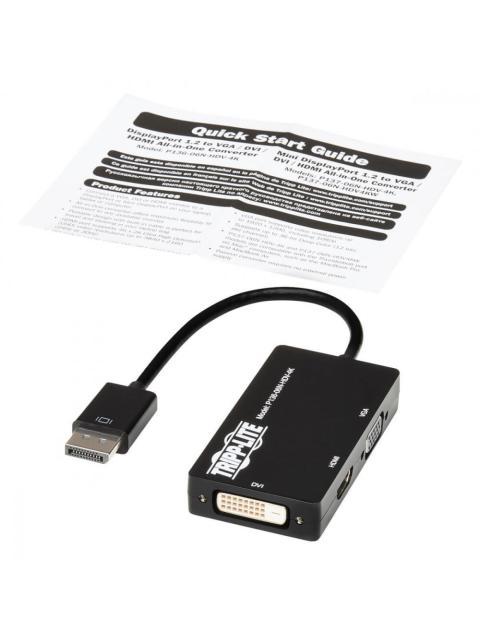 TRIPP LITE BY EATON ADAPTADOR DISPLAYPORT MACHO - HDMI-DVI-VGA HEMBRA NEGRO