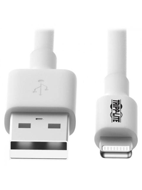 TRIPP LITE BY EATON CABLE DE CARGA CERTIFICADO MFI LIGHTNING MACHO - USB A MACHO 2.0 91.4CM BLANCO PARA IPHONE-IPAD-IPOD