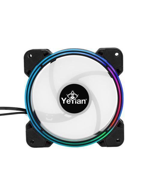 VENTILADOR YEYIAN TYPHOON LII MASTER ARGB LED 120MM 1300RPM NEGRO - 3 PIEZAS INCLUYE HUB-CONTROL-2 TIRAS LED