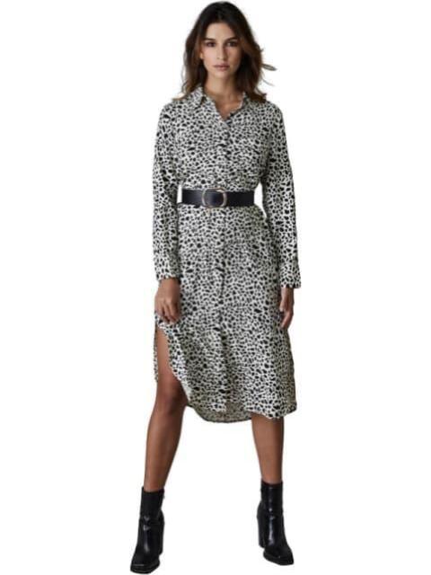 VESTIDO CAMISERO CON CINTURON ANIMAL PRINT HOLLY LAND