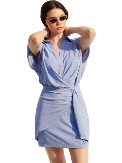 VESTIDO CAMISERO AZUL HOLLY LAND