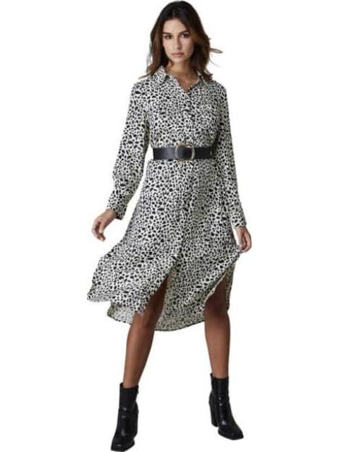 VESTIDO CAMISERO CON CINTURON ANIMAL PRINT HOLLY LAND
