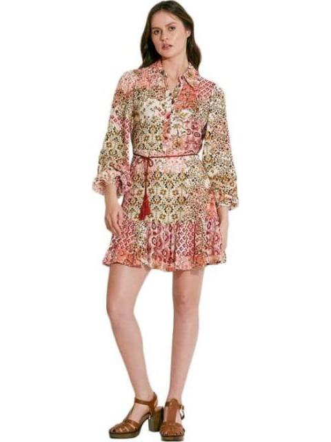VESTIDO CORTO ESTAMPADO MULTICOLOR HOLLY LAND