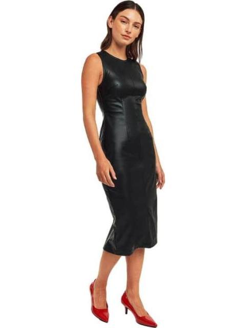 VESTIDO MIDI EFECTO PIEL NEGRO HOLLY LAND