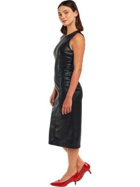 VESTIDO MIDI EFECTO PIEL NEGRO HOLLY LAND