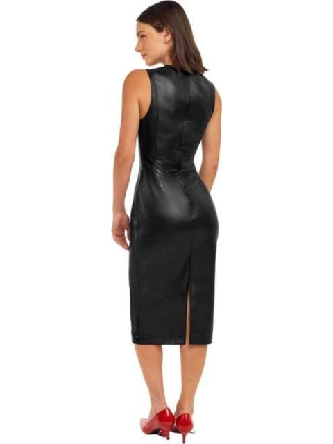VESTIDO MIDI EFECTO PIEL NEGRO HOLLY LAND