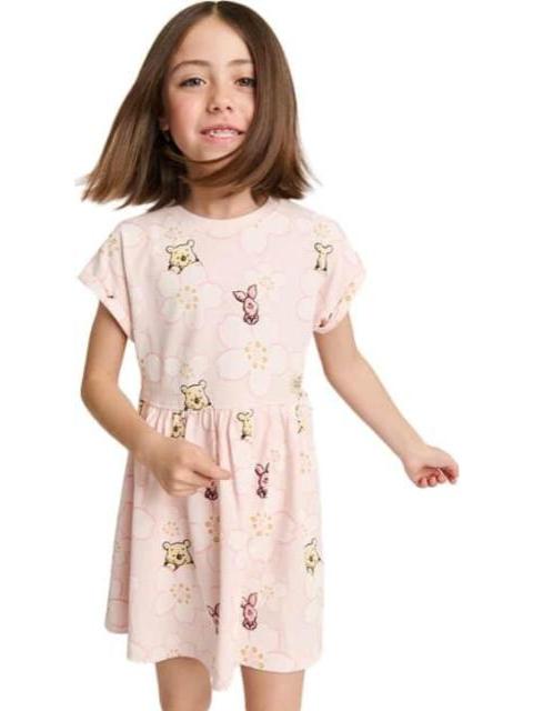 VESTIDO ESTAMPADO APLICACIONES CORAL WINNIE THE POOH