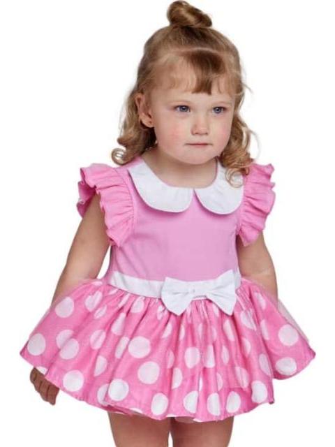 VESTIDO ESTAMPADO APLICACIONES ROSA DISNEY BABY