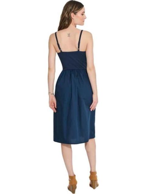VESTIDO LARGO CON COPAS AZUL MARINO HOLLY LAND