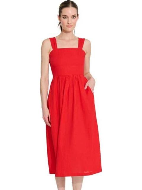 VESTIDO LARGO DE LINO ROJO HOLLY LAND