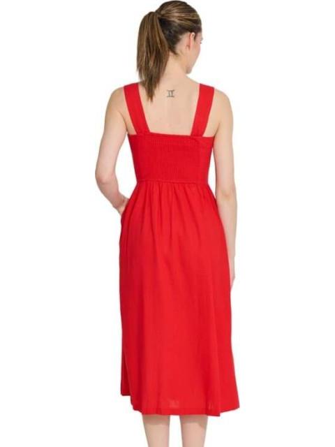 VESTIDO LARGO DE LINO ROJO HOLLY LAND
