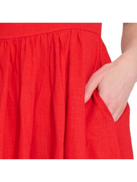VESTIDO LARGO DE LINO ROJO HOLLY LAND