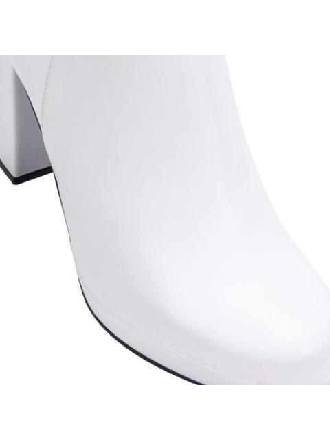 BOTA TACON ANCHO BLANCO YAELI