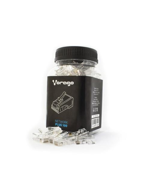 VORAGO CONECTOR RJ-45 TRANSPARENTE 100 PIEZAS