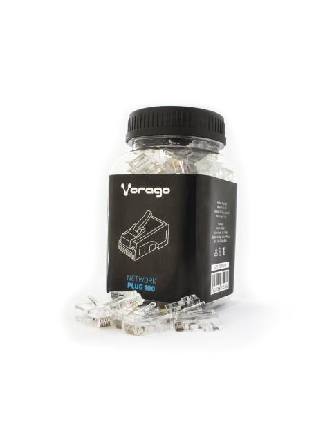 VORAGO CONECTOR RJ-45 TRANSPARENTE 100 PIEZAS