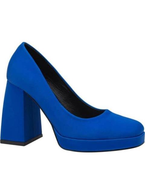 ZAPATO PUNTA CUADRADA PLATAFORMA TACON ANCHO AZUL SAO PAULO