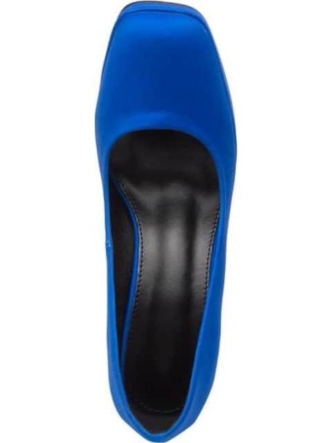 ZAPATO PUNTA CUADRADA PLATAFORMA TACON ANCHO AZUL SAO PAULO