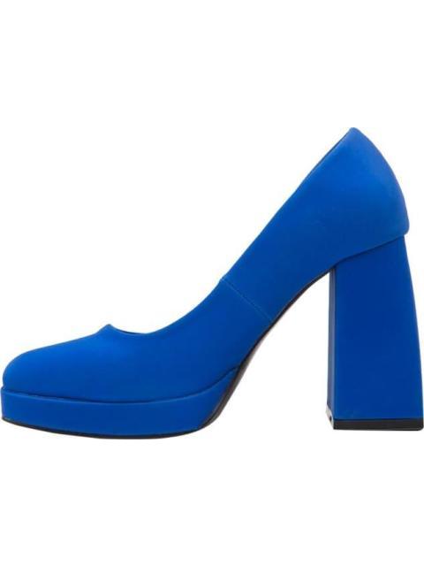 ZAPATO PUNTA CUADRADA PLATAFORMA TACON ANCHO AZUL SAO PAULO